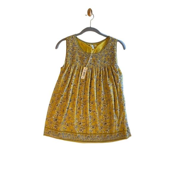 max studio NWT women’s sleeveless, yellow, floral, smart blouse, size XS - Picture 2 of 4